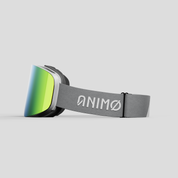 ANIMØ The Hippo grijze skibril groene lens anti-fog | Graue Skibrille mit grüner Linse Anti-Fog