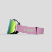 ANIMØ Pink Parrot roze skibril met groene lens | Rosa Skibrille mit grüner Linse