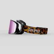 ANIMØ Leopard skibril met magnetische roze lens | Leopard Skibrille mit magnetischer rosa Linse