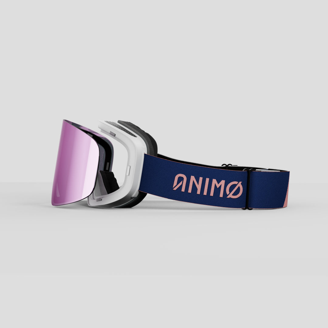 ANIMØ Unicorn blauw roze-skibril magnetische lens| blau-rosa Skibrille Wechselglas