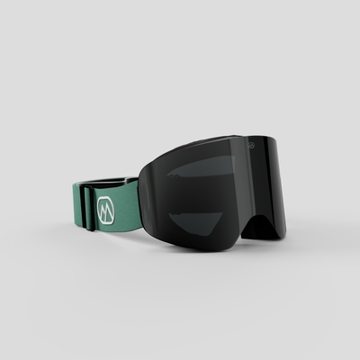Skibril groen#lenskleur_zwart