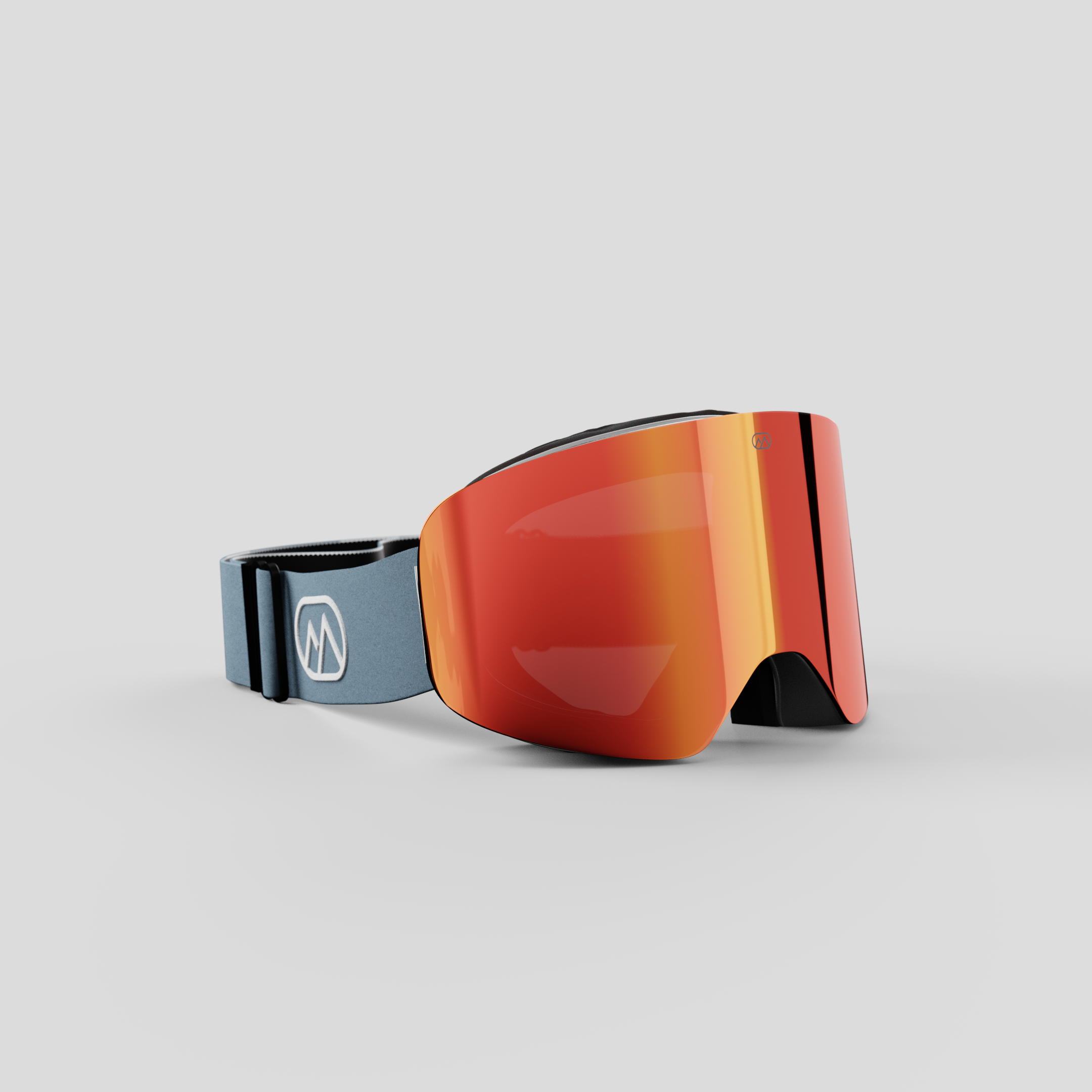 Skibril grijs#lenskleur_rood