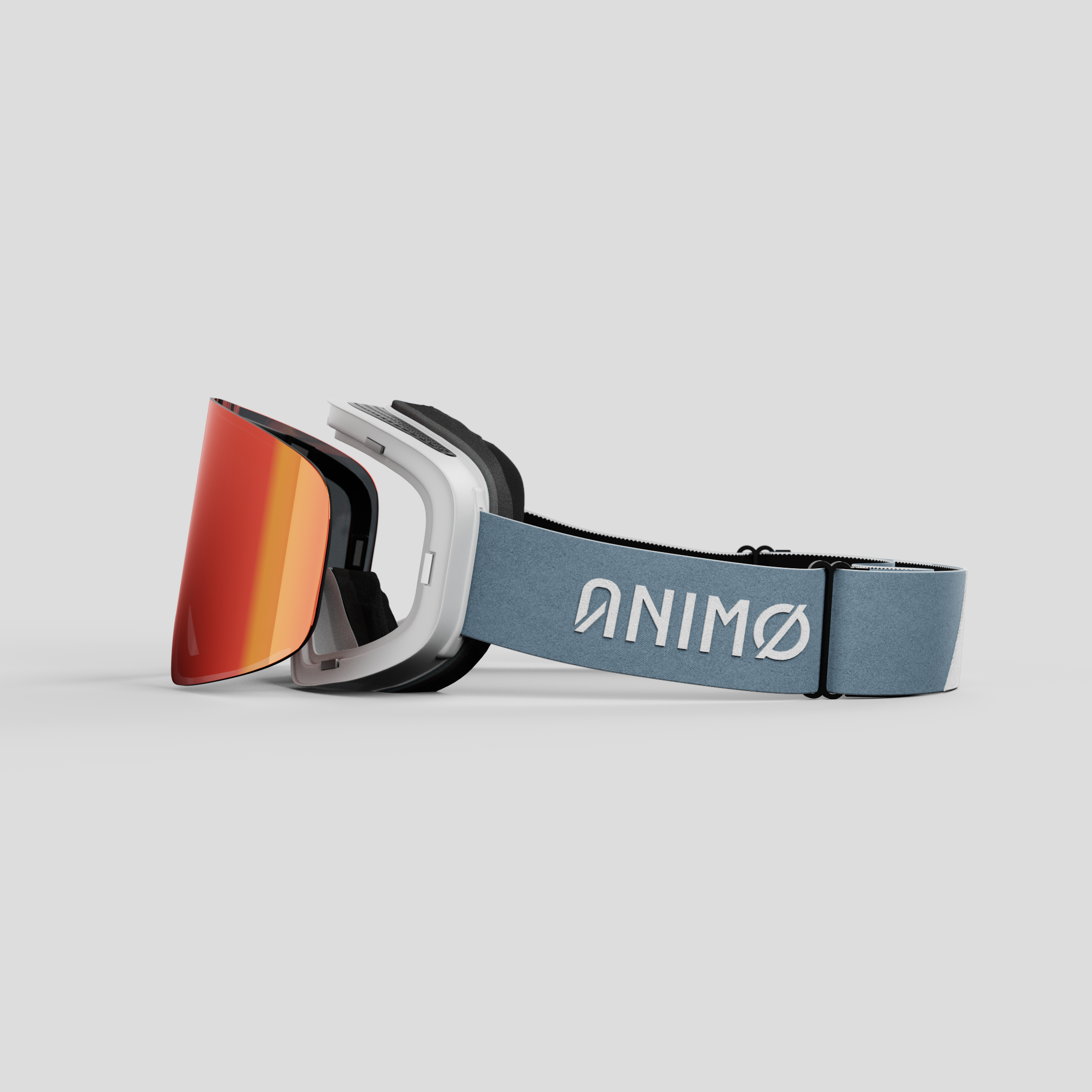 Skibril grijs#lenskleur_rood