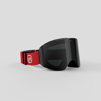Skibril rood#lenskleur_zwart